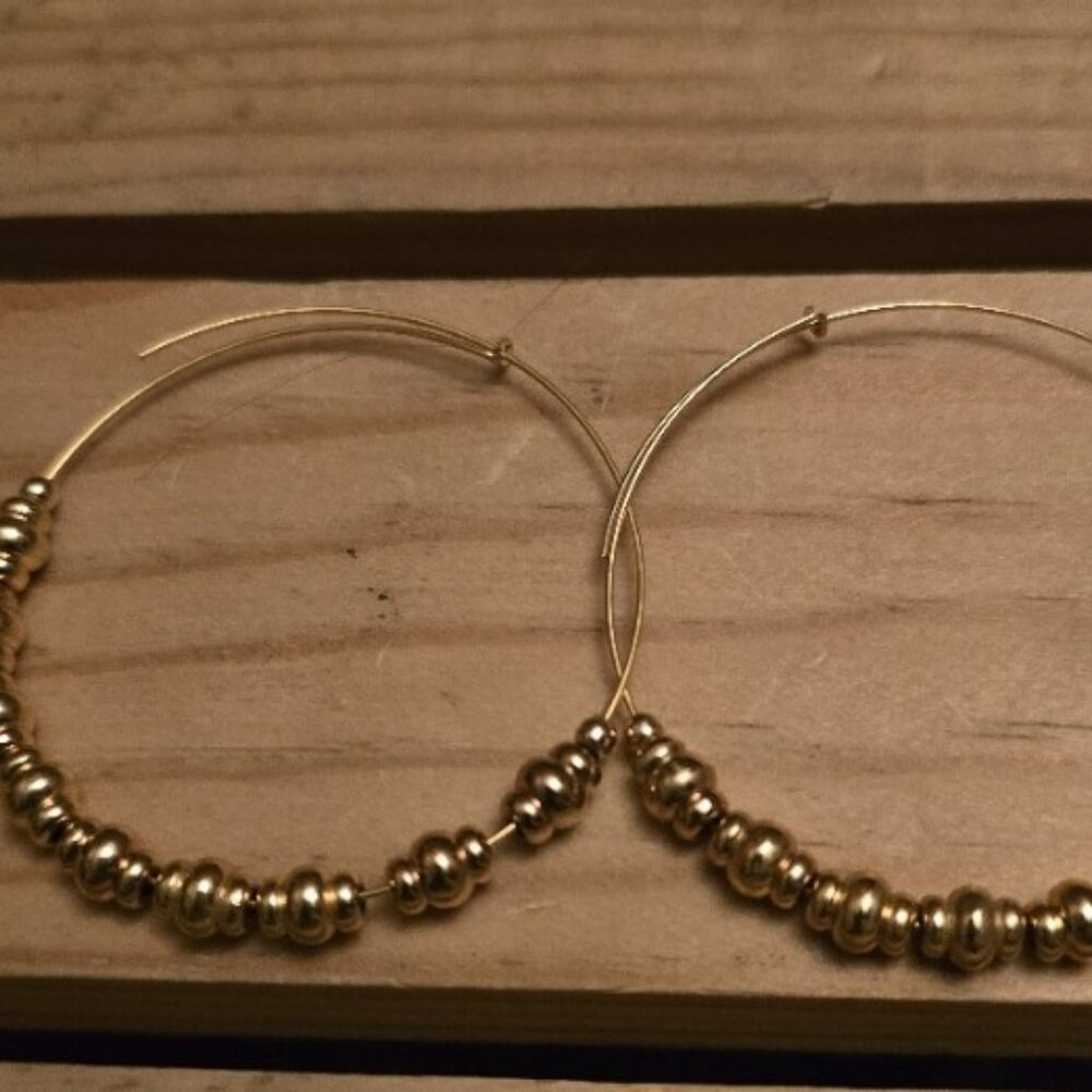 Alex and Ani 127499 Endless Hoop Rafaelian Gold Earrings